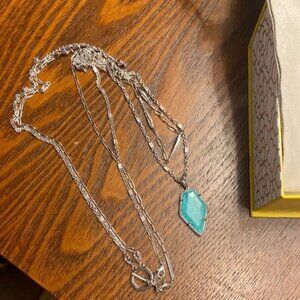 Kendra Scott Turquoise & Silver-Tone Framed Tessa 29-1/2" Multi-Strand Necklace